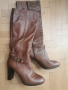Кожени кафяви ботуши 38 номер, снимка 1