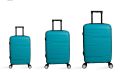 Комплект 3 броя твърди куфари, Сини, Спинър, снимка 1 - Куфари - 45901811