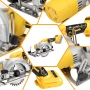 12,5 см Акумулаторен циркуляр, съвместим с батерия Dewalt 20V, 3 диска, 9500 об/мин - без батерия, снимка 7