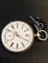 Швейцарски СРЕБЪРЕН джобен часовник 1900г. с ключе - 10 РУБИНА ПРОМОЦИЯ, снимка 2