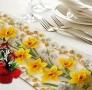3D ленен тишлайфер за маса с нарциси, снимка 4