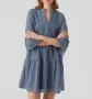 Дамска синя бохо дантелена лятна рокля Vero moda Нова с етикет, снимка 3