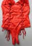 Ann Summers XS/S (UK 8-10) червено боди с кожен ефект и отворено дъно, снимка 2