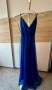 Дълга официална тъмно синя рокля, снимка 2