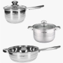 Комплект съдове за готвене, Cheffinger, 12 части, неръждаема стомана, за всички видове котлони, 3-сл, снимка 2