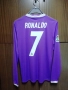 Real Madrid Ronaldo Away 2016 2017 Adidas Long Sleeve L/S Purple оригинална тениска фланелка екип, снимка 1
