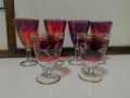 Стари соц чаши за ракия от цветно стъкло,  тънкостенни , снимка 1 - Чаши - 45405362