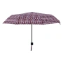 Сгъваем чадър за дъжд черен с лилави кръгове 23 см_1253617, снимка 2