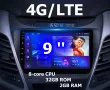 9" 2-DIN, 4G/LTE, QLED, 8-ядрена мултимедия с Android 12, 2GB/32GB, CarPlay, AndroidAuto, RDS, снимка 1