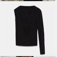 Zara асиметрична черна риза без ръкав и гол грън, снимка 2 - Ризи - 45241816