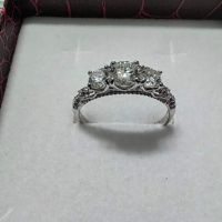 Сребърен пръстен 1.1 карата с мойсанит диамант (сертификати) , снимка 2 - Пръстени - 45293646