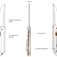 Титаниев сгъваем нож Ruike M121-TZ, снимка 2 - Ножове - 45008022
