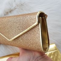 Дамска чанта клъч цвят злато - НОВА, снимка 8 - Чанти - 45160988