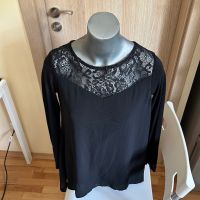 Черна блуза с дантела Francomina, снимка 3 - Блузи с дълъг ръкав и пуловери - 45433045