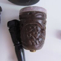 Автентична лула за пушене от дърво и камък на Yao Hill Tribe, снимка 6 - Антикварни и старинни предмети - 45478723