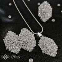 КОМПЛЕКТ ARINA / Цвят: Златисто, сребристо / Луксозен дамски комплект бижута с кристали от 3 части –, снимка 7 - Бижутерийни комплекти - 45791352