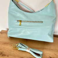 Светло синя дамска чанта с две дръжки , снимка 3 - Чанти - 45004159