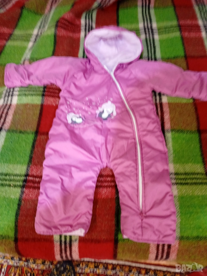 Бебешки космонавт до 12 месеца в нежнолилав цвят, снимка 1