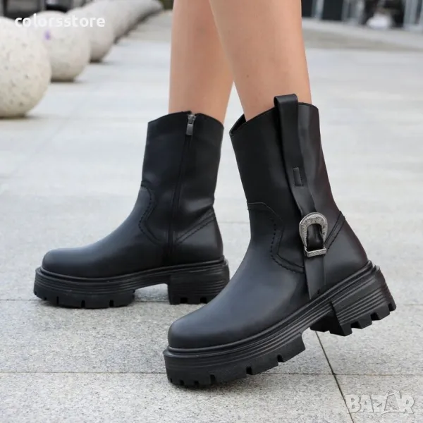 Равни боти - черна кожа - BH105, снимка 1