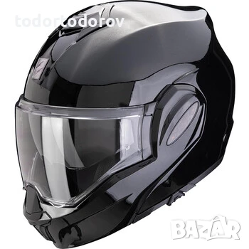 Отваряема мото каска Scorpion EXO-TECH EVO Glos Noir,M 57-58,очила NEW, снимка 1