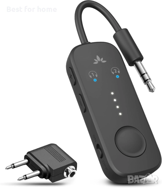 Avantree Relay - Bluetooth 5.3 аудио адаптер за пътуване, полет, фитнес зала, снимка 1