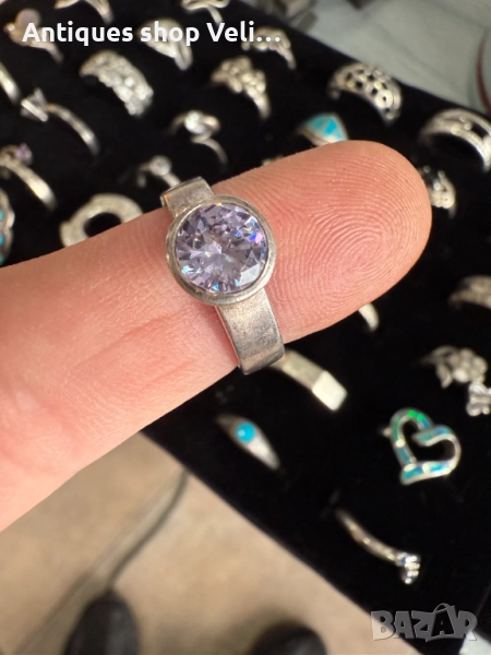 Сребърен пръстен с циркон №7538, снимка 1
