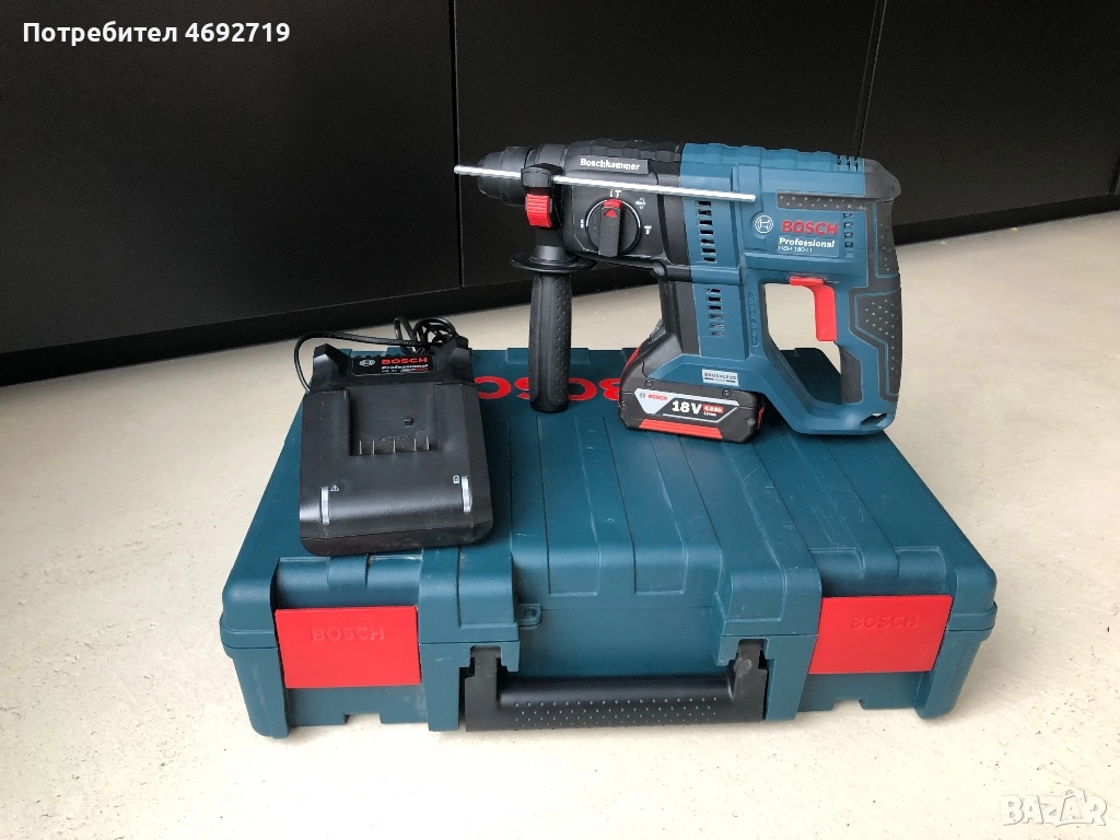Акумулаторен безчетков перфоратор Bisch proffesional GBH 180-li, снимка 1