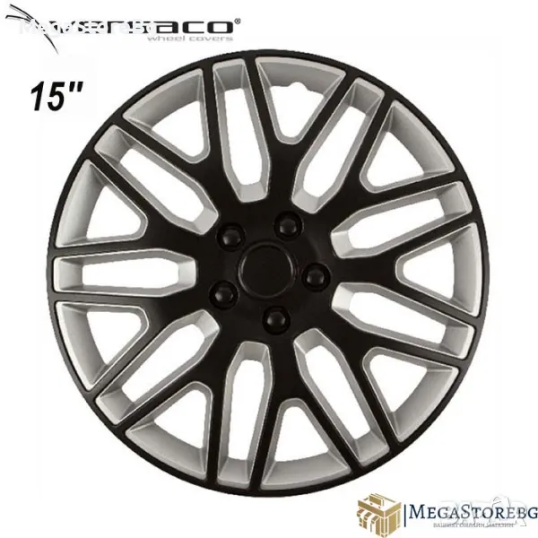 Тасове за джанти 15'' Versaco Dakar Black\Silver, снимка 1