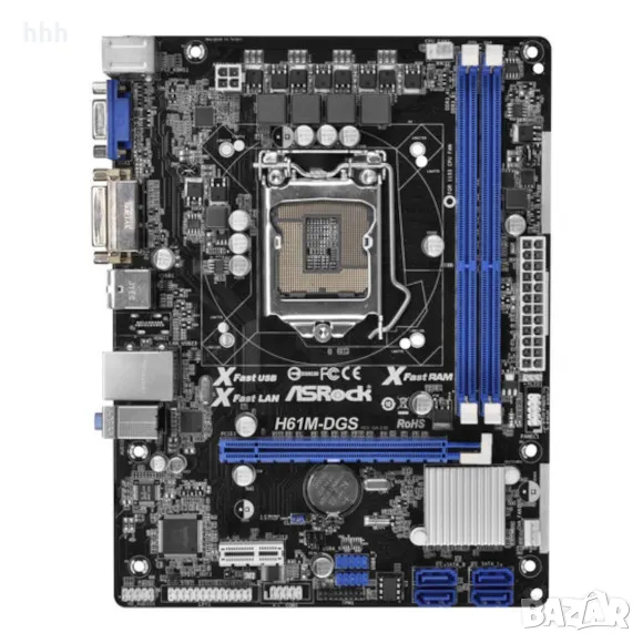 Геймърски комплект AsRock H61M-DGS / Четириядрен Intel i5-3470 / 16 GB ddr3 1600 MHz, снимка 1