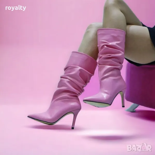 Ботуши на ток - розова кожа, снимка 1