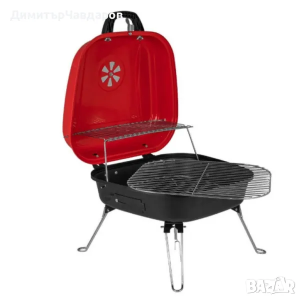 Барбекю Muhler, червено с капак, 40x40cm, снимка 1