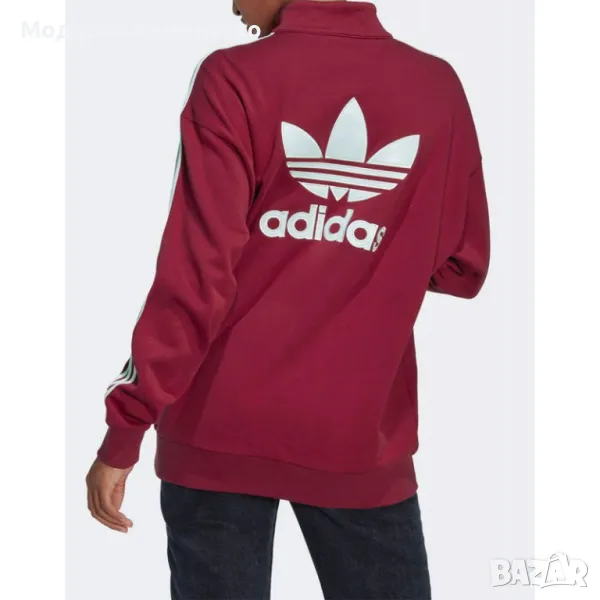 Дамско спортно горнище ADIDAS Centre Stage Quarter-Zip Sweatshirt Red, снимка 1