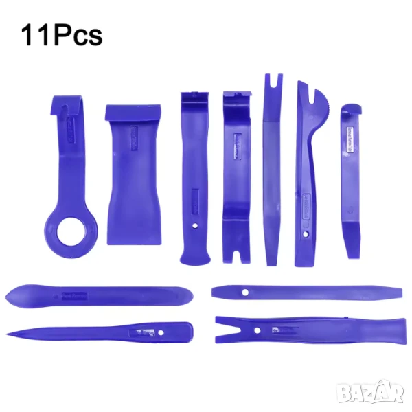 Комплект за разглобяване интериор на автомобил - 11 части / син, снимка 1
