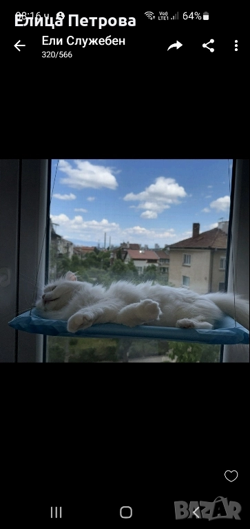 легло за котка на прозорец, снимка 1