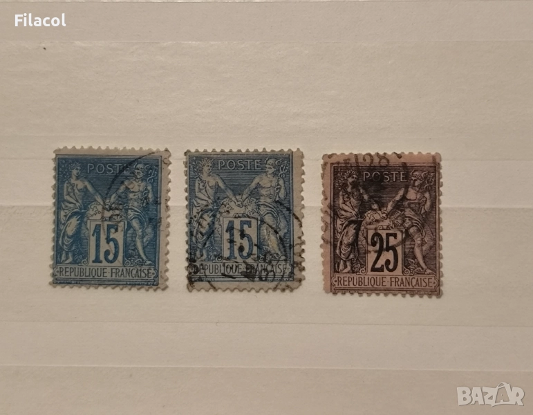 Франция 1877 г. Мир и Меркурий, снимка 1