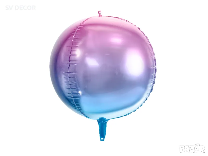 Фолиев балон сфера, омбре/лилав хамелеон - 35см, снимка 1