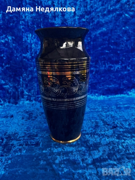 красива черна ваза , снимка 1