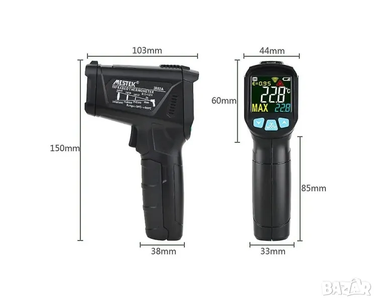 безконтактен термометър Mestek IR02C, снимка 1