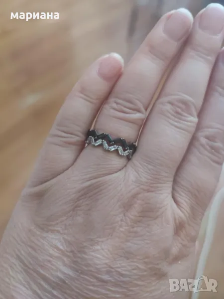 сребърни пръстени и обеци с камъни-комплект, снимка 1