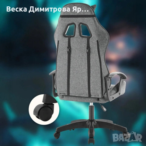 Ергономичен геймърски офис стол с лумбална и шийна опора – комфорт за игра и работа без умора, снимка 8 - Столове - 53049081