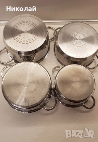 4 тенджери Cr-Ni стомана, снимка 3 - Съдове за готвене - 52517312