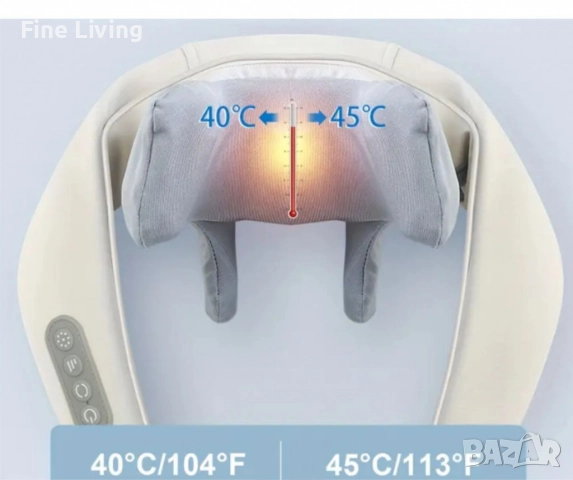Акумулаторен масажор с топлина за врат,гръб,рамена,крака,за мускулна релаксация, снимка 6 - Масажори - 52185100
