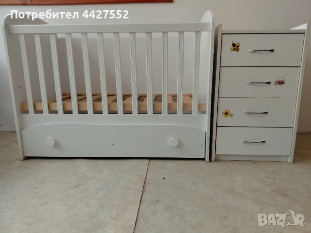 Бебешко легло със снрин за повиване, снимка 2 - Спални и легла - 51081678