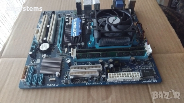 Дънна платка Gigabyte GA-MA78LMT-S2 Socket AM3 CPU+FAN+RAM, снимка 5 - Дънни платки - 52402178