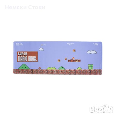 Super Mario Bros Подложка за мишка и бюро 80х30см лицензиран продукт редакция, снимка 1 - Клавиатури и мишки - 45196617