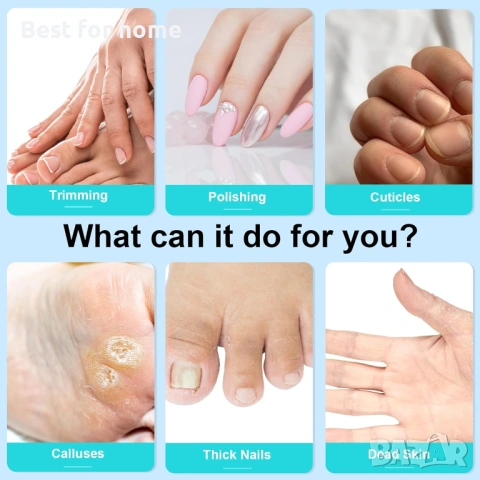 Професионален комплект за маникюр и педикюр, бормашина за нокти, електрическа пила за нокти, снимка 6 - Други - 53383815