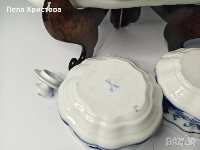 Мастилница от немски порцелан Meissen, снимка 8 - Антикварни и старинни предмети - 53579092