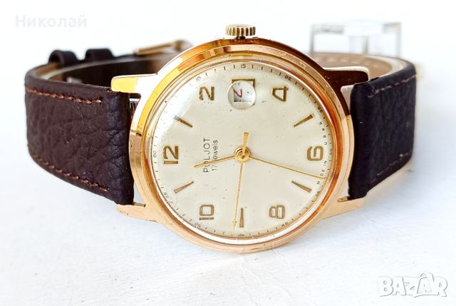 Poljot 17jewels- позлатен мъжки часовник , снимка 4 - Мъжки - 45684356