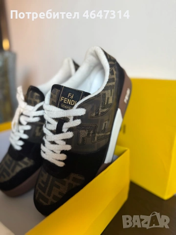 Fendi обувки в монограм 45 номер в кафяво, снимка 2 - Маратонки - 53242938