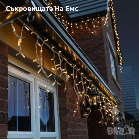 12метра Висящи Коледни Лампи Външен Монтаж Кръгла Букса за Удължаване /Водоустойчиви  , снимка 3 - Декорация за дома - 52517398